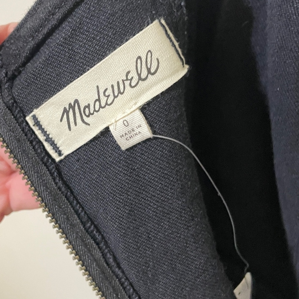 NWT Madewell Black Denim Flare Leg Jumpsuit Size 0 - Picture 11 of 15